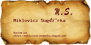 Miklovicz Sugárka névjegykártya